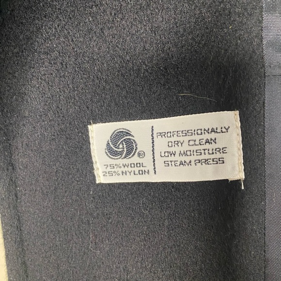 Holly Deb Vintage WOOL Blend Women Coat Black Double Breasted in Military Style - Picture 13 of 16